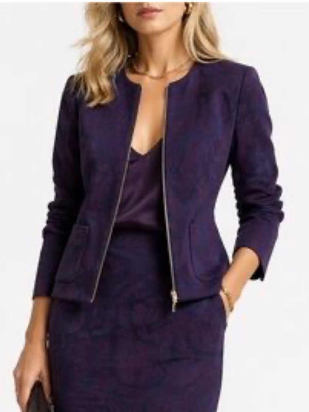 Escada Deep Purple Textured Blazer Size EU40